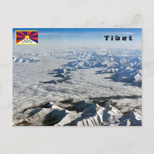 Himalaya mountains under clouds _ Tibet Postcard