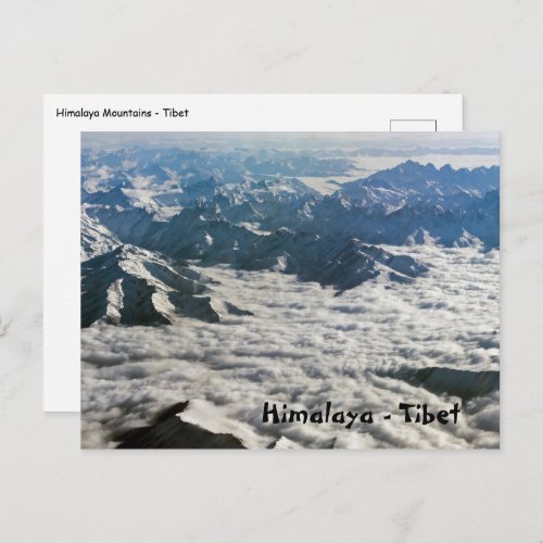 Himalaya mountains under clouds _ Tibet Postcard