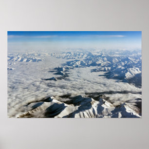 Himalaya mountains under clouds - Tibet Poster