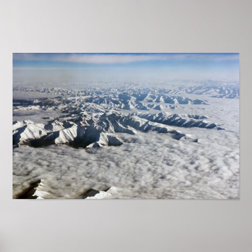 Himalaya mountains under clouds _ Tibet Poster