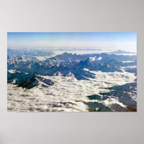 Himalaya mountains under clouds _ Tibet Poster