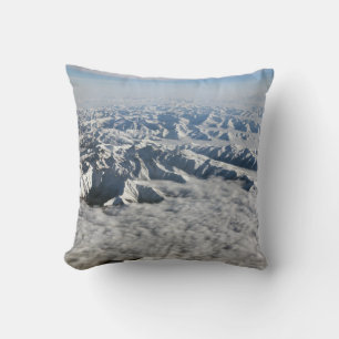 Himalaya mountains under clouds - Tibet Throw Pillow