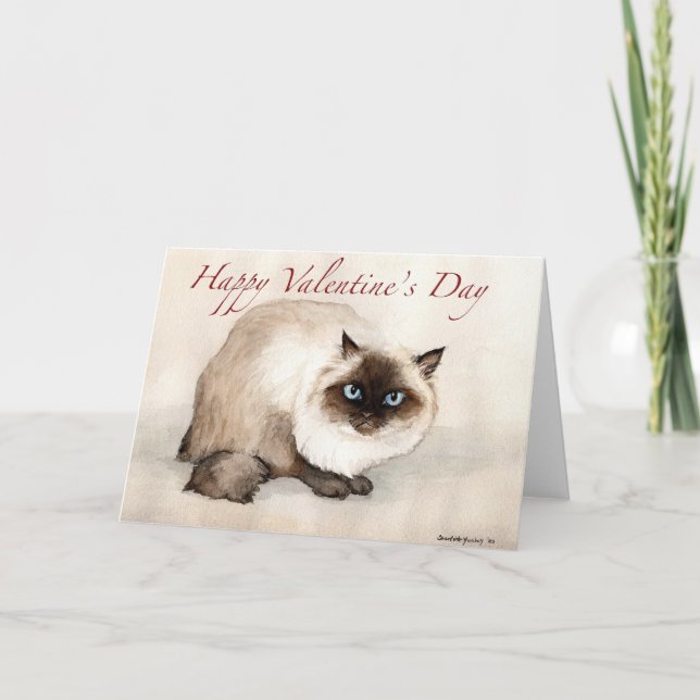 "Himalayan Cat" art Valentine Card (Front)