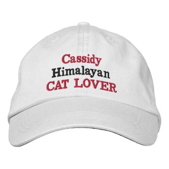 Himalayan Cat Breed With Name Embroidered Baseball Embroidered Baseball Cap by PAWSitivelyPETs at Zazzle