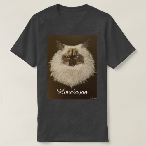 Himalayan Cat Design T_Shirt Charcoal Grey