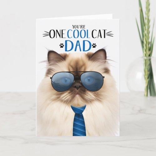 Himalayan Cat Fathers Day One Cool Cat Holiday Card