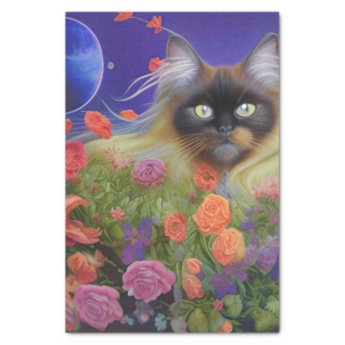 Himalayan Cat in Flowers  Tissue Paper