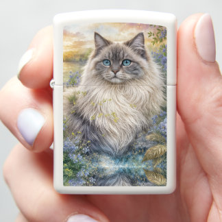 Himalayan Cat in Garden Zippo Lighter