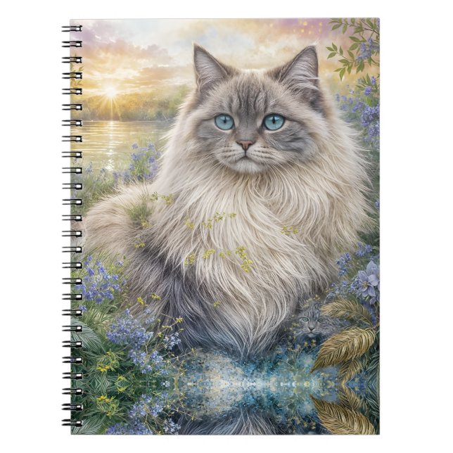 Himalayan Cat in Garden Zippo Lighter Notebook (Front)
