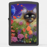 Himalayan Cat in the Garden Zippo Lighter