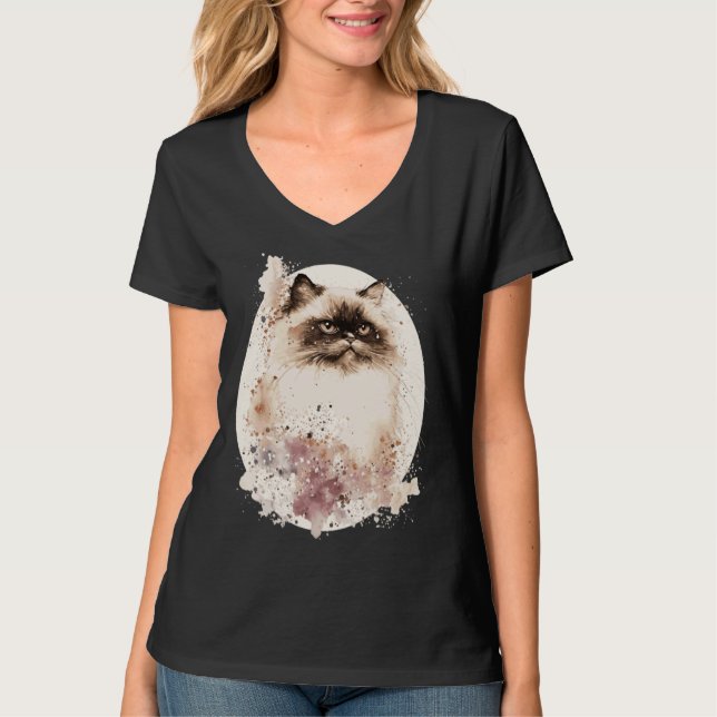Himalayan Cat Japanese Cherry Blossom Sakura T-Shirt (Front)