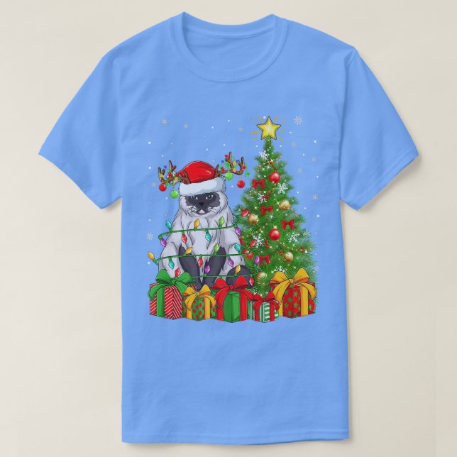 Himalayan Cat Lighting Xmas Tree Himalayan Cat Chr T-Shirt (Design Front)