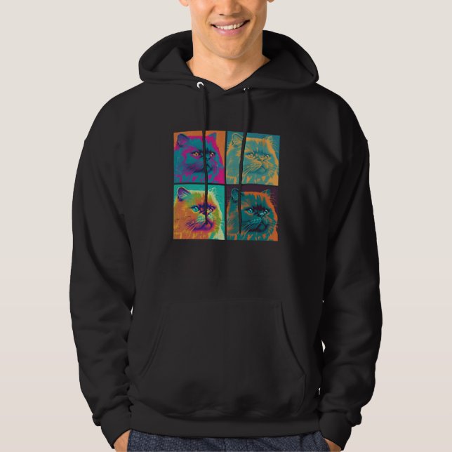 Himalayan Cat Pop Illustration Colorful Animal  1 Hoodie (Front)