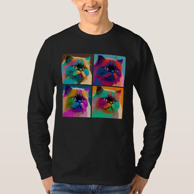 Himalayan Cat Pop Illustration Colorful Animal  2 T-Shirt (Front)