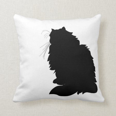 Himalayan Cat Silhouette Pillow