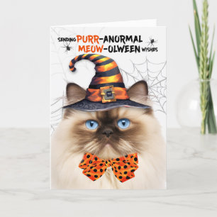 Himalayan Halloween Cat PURRanormal MEOWolween Holiday Card