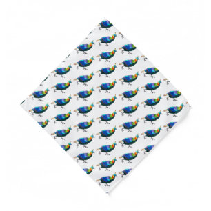 Himalayan monal bird cartoon illustration bandana