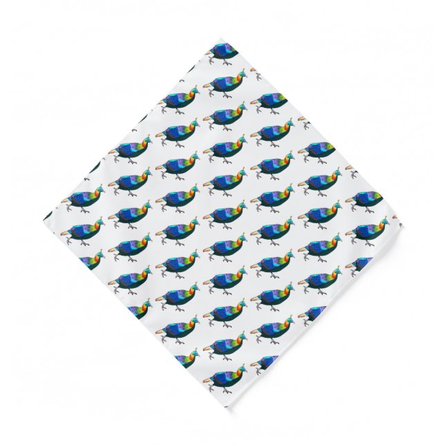 Himalayan monal bird cartoon illustration bandana (Front)