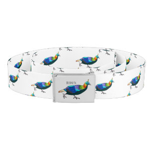 Himalayan monal bird cartoon illustration belt