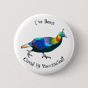 Himalayan monal bird cartoon illustration  button