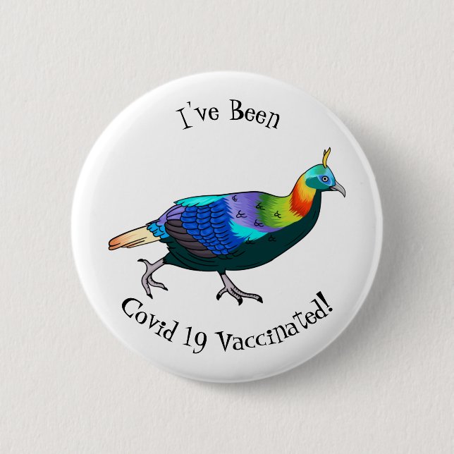 Himalayan monal bird cartoon illustration  button (Front)