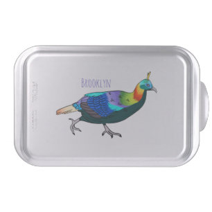 Himalayan monal bird cartoon illustration cake pan
