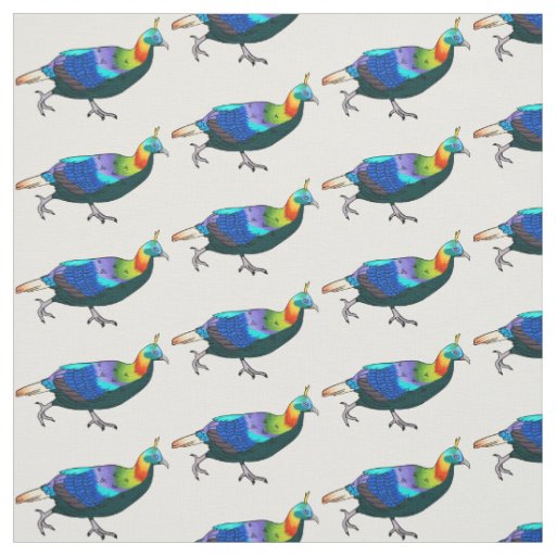 Himalayan monal bird cartoon illustration  fabric