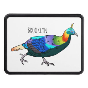 Himalayan monal bird cartoon illustration hitch cover