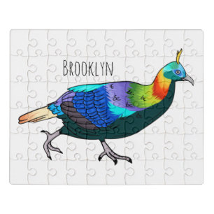 Himalayan monal bird cartoon illustration jigsaw puzzle