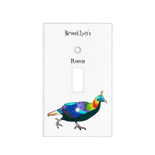Himalayan monal bird cartoon illustration  light switch cover