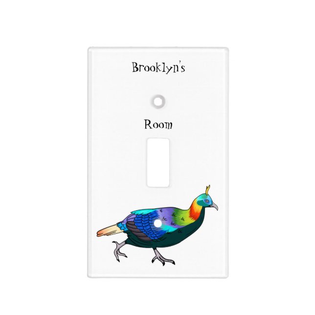 Himalayan monal bird cartoon illustration  light switch cover (Front)