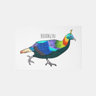 Himalayan monal bird cartoon illustration rug