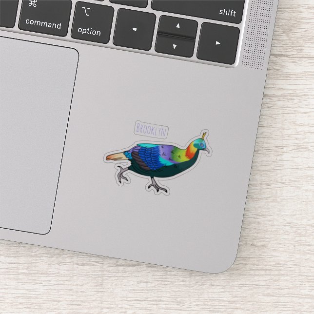 Himalayan monal bird cartoon illustration  sticker (Detail)