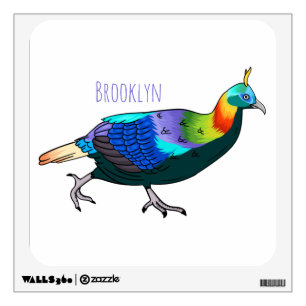 Himalayan monal bird cartoon illustration wall decal