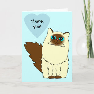 Himalayan Persian Cat Heart Thank You Card