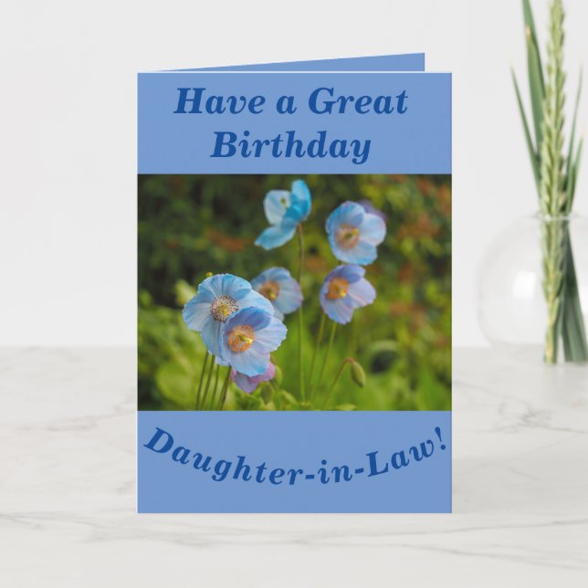 Himalayan Poppies Birthday Card Daughter-in-Law (Front)