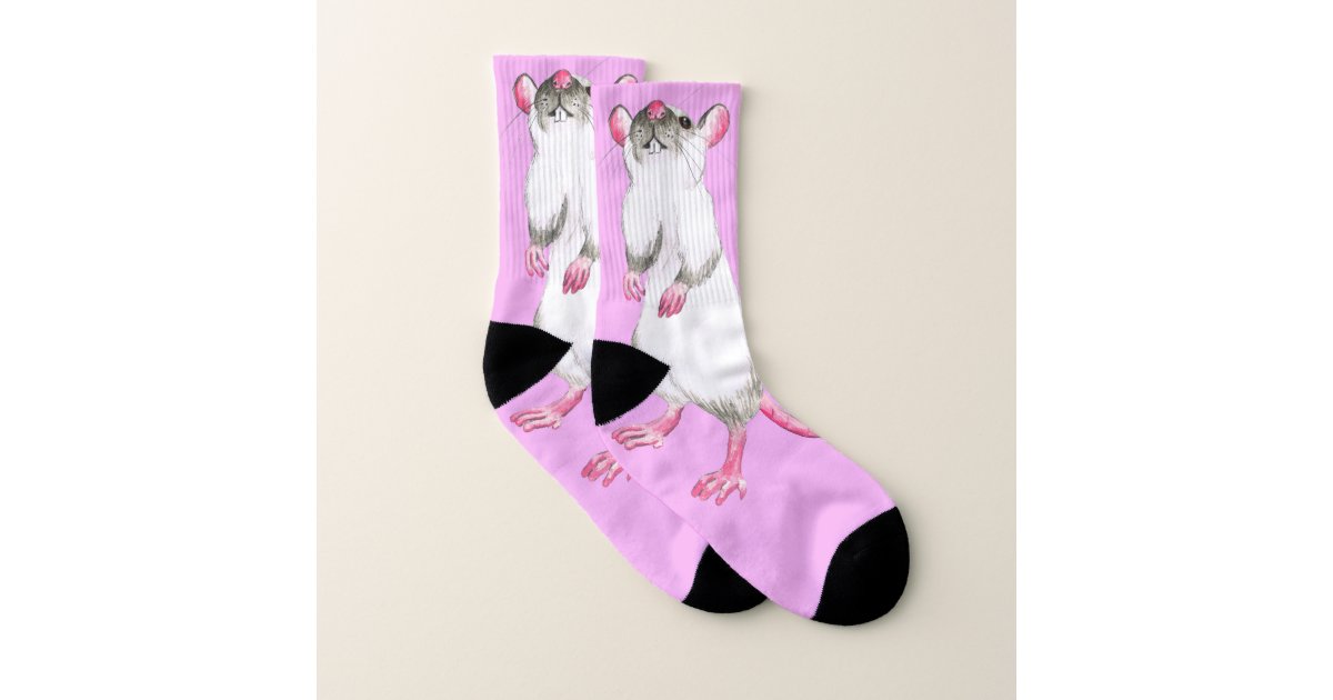 2 Pairs Random Cotton Cartoon Socks Pink Cute Cat Ankle Socks Red Heart  Animal Socks for Women Gril