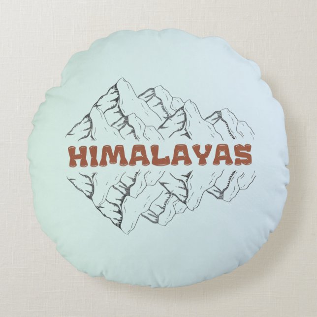 Himalayas Round Pillow (Front)