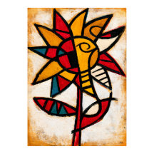 Himawari Sunflower Tribal Abstraction