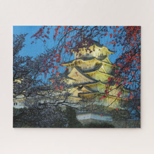 Himeji Castle in Japan with Cherry Blossoms Jigsaw Puzzle