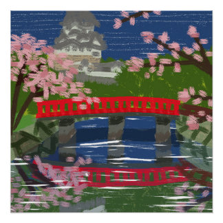 Himeji Castle River Poster