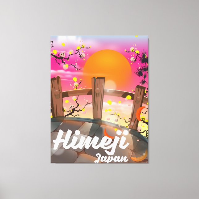 Himeji Japan blossom poster. Canvas Print (Front)