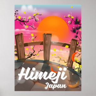 Himeji Japan blossom poster. Poster