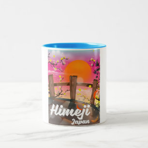 Himeji Japan blossom poster. Two-Tone Coffee Mug