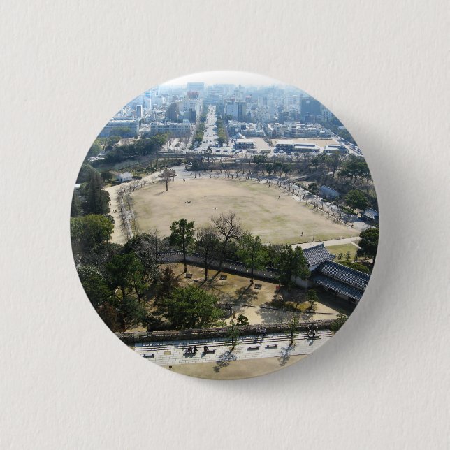 Himeji, Japan (View from atop castle) Button (Front)
