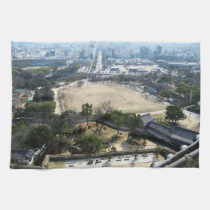 Himeji, Japan (View from atop castle) Kitchen Towel
