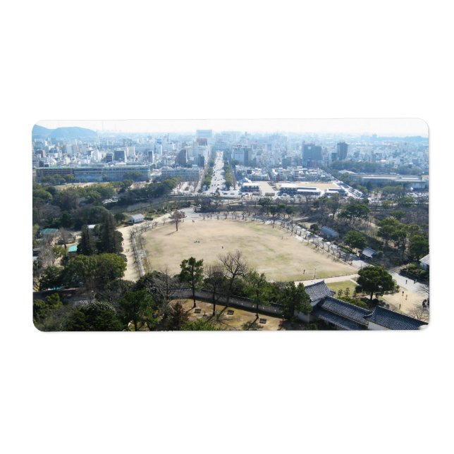 Himeji, Japan (View from atop castle) Label (Front)