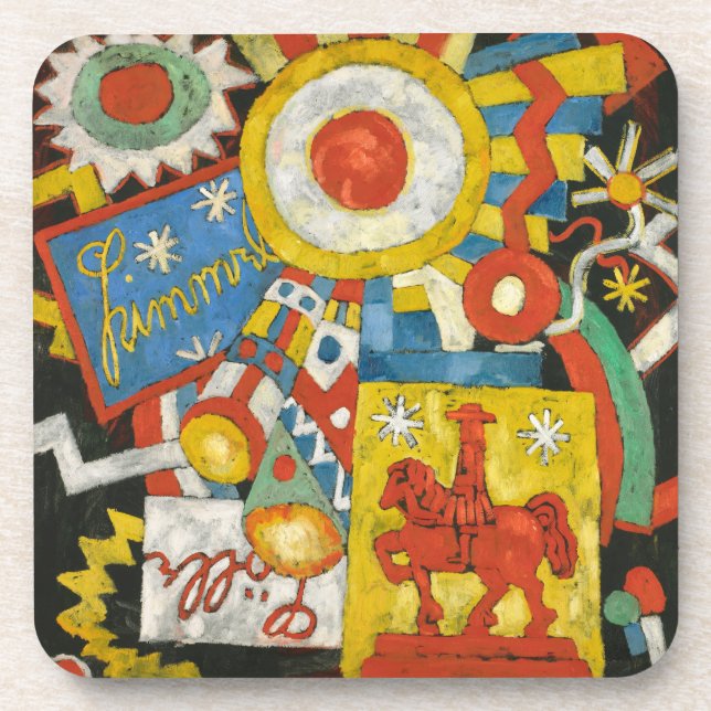 Himmel by Marsden Hartley, Vintage Expressionism Beverage Coaster (Front)