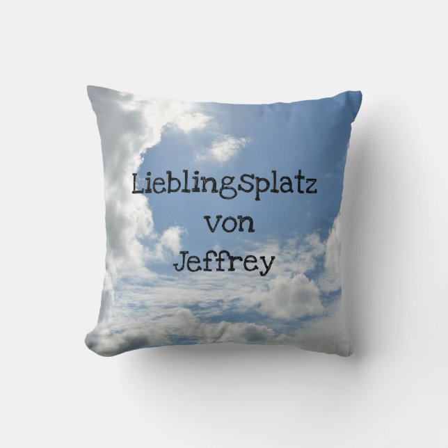Himmlischer Lieblingsplatz Throw Pillow (Front)