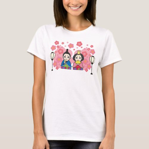 Hina Matsuri Dolls Cherry Blossoms T_Shirt